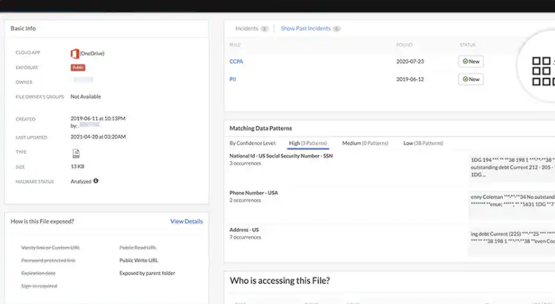 screenshot of SaaS Security